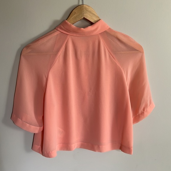 Women’s Wilfred Cropped Shear Blouse, Coral, Size XS. - Picture 2 of 3